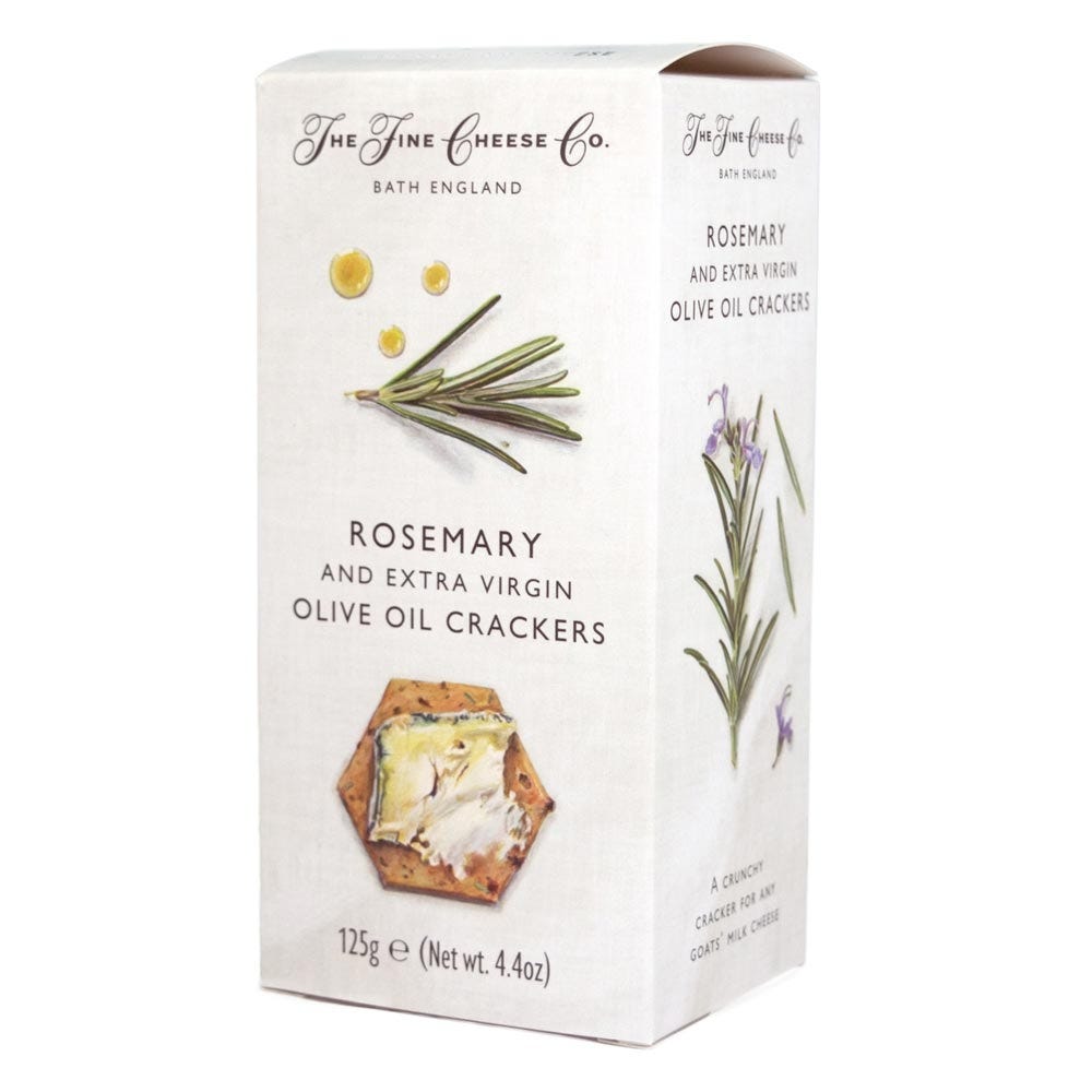 The Fine Cheese Co. Rosemary crackers romarin huile olive 125g