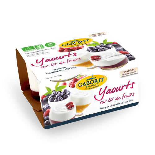 Maison Bernard Gaborit Yaourt Bio yaourt fruits 4 pots framboise mangue