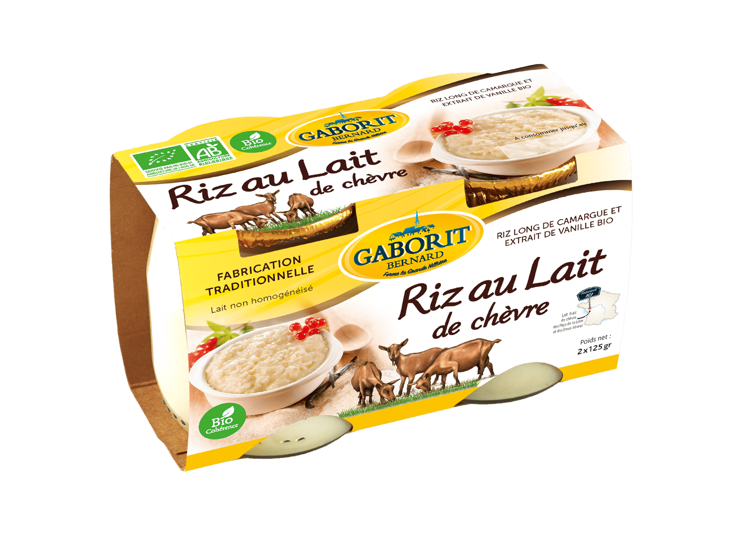 Maison Bernard Gaborit Riz au lait de chèvre bio dessert vanille