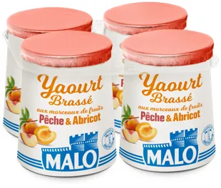 Malo Les Yaourts yaourt pêche-abricot fruits