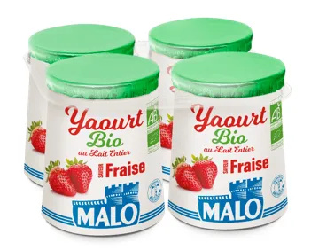 Malo Les BIO Yaourt saveur fraise produit laitier bio