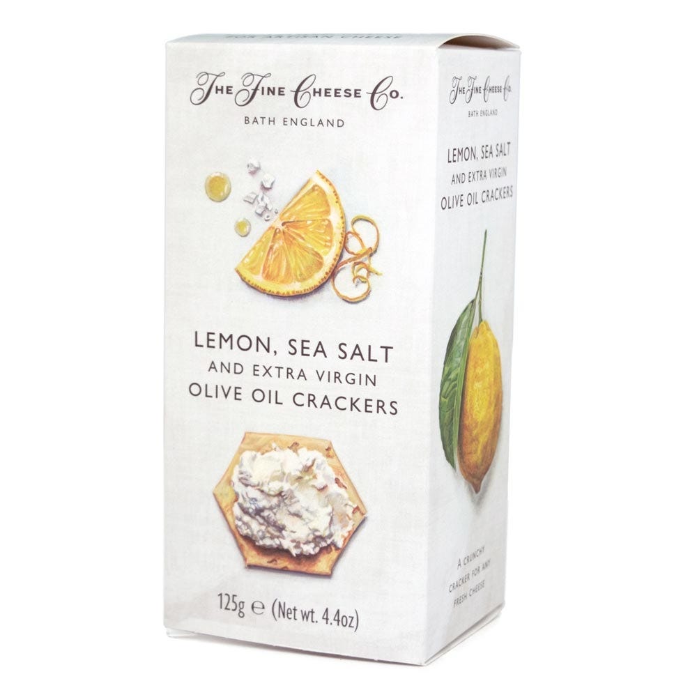 THE FINE CHEESE CO. Crackers citron sel et huile d'olive 125g