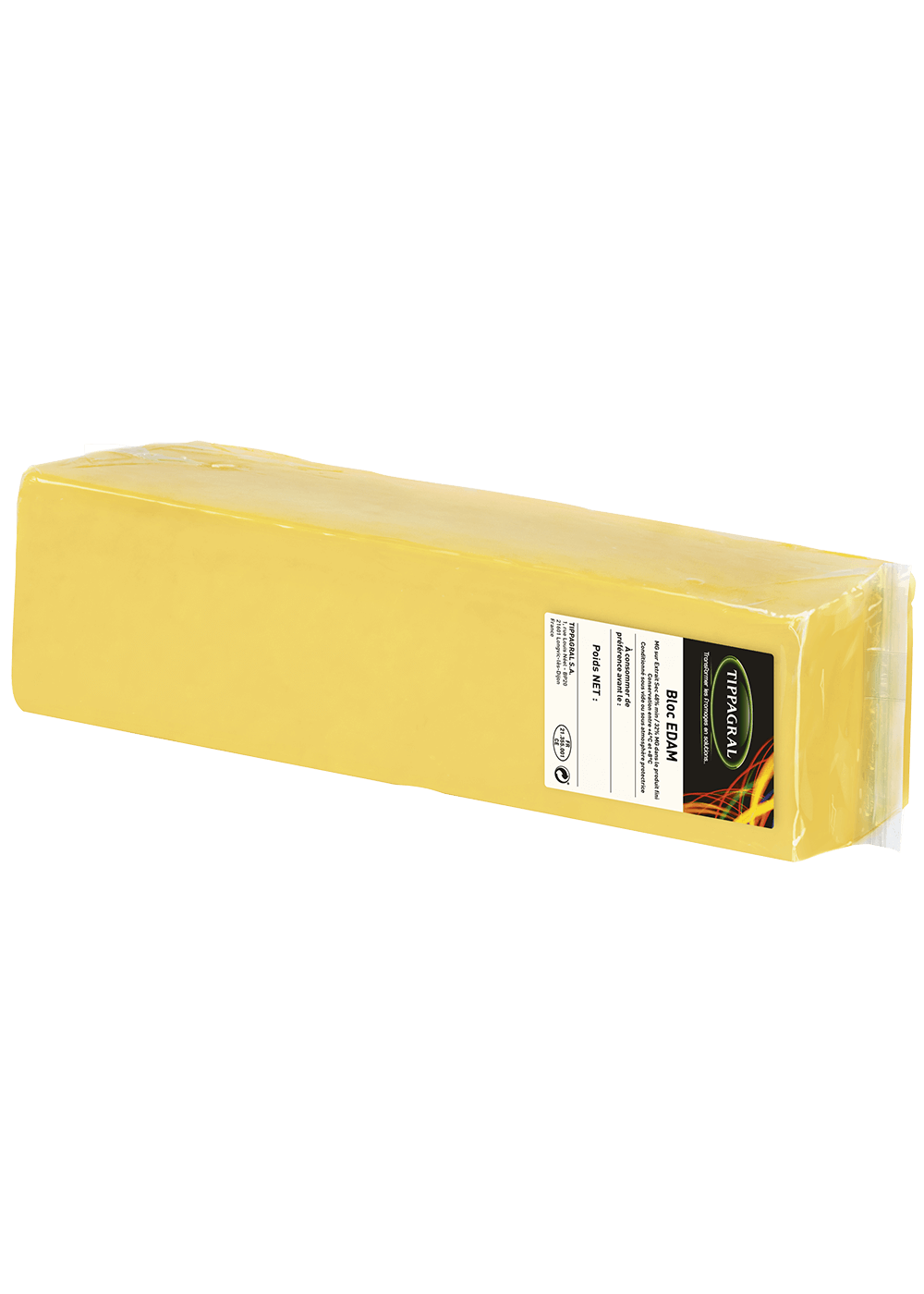 Tippagral Bloc Edam Pain Sous Vide Fromage Pâte Ferme Douce