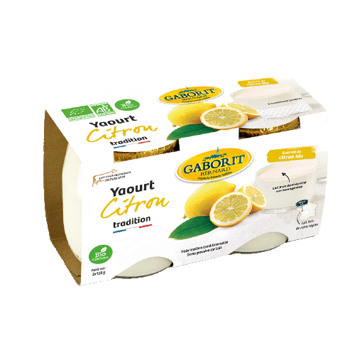 Maison Bernard Gaborit Yaourt bio citron lait Jersiaise pot verre