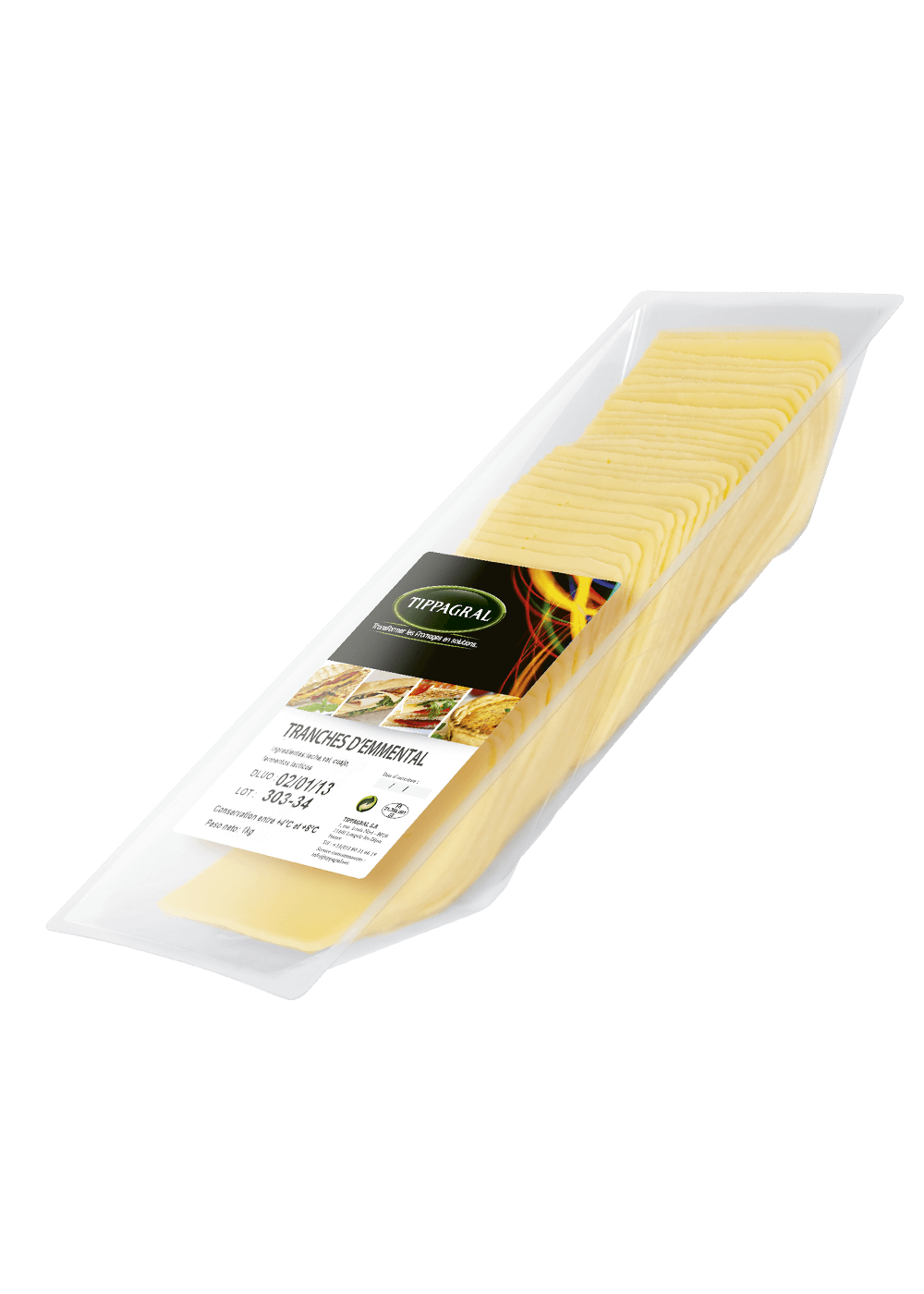 Tippagral Tranches Emmental 10x10 tranches 500g