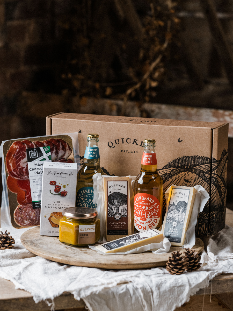 Quicke's Cider & Cheese Hamper coffret cheddar et cidre