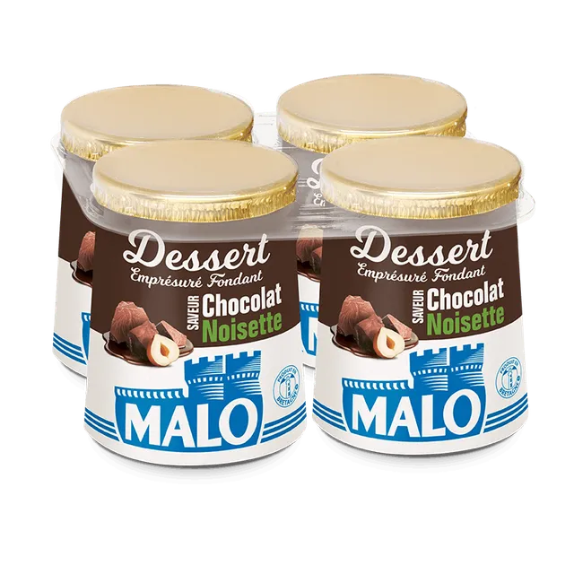 Malo Les Desserts Fondant Chocolat Noisette emprésuré