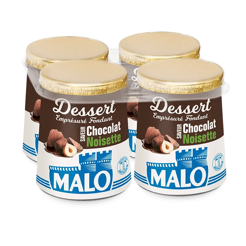 Malo Les Desserts Fondant Chocolat Noisette emprésuré