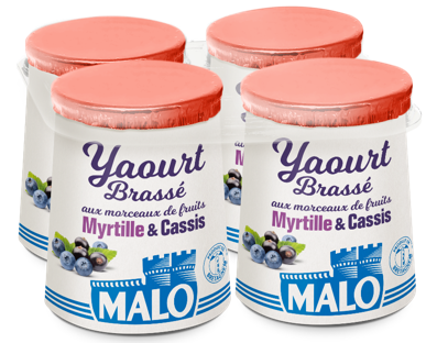 Malo Les Yaourts Yaourt Brassé Myrtille Cassis