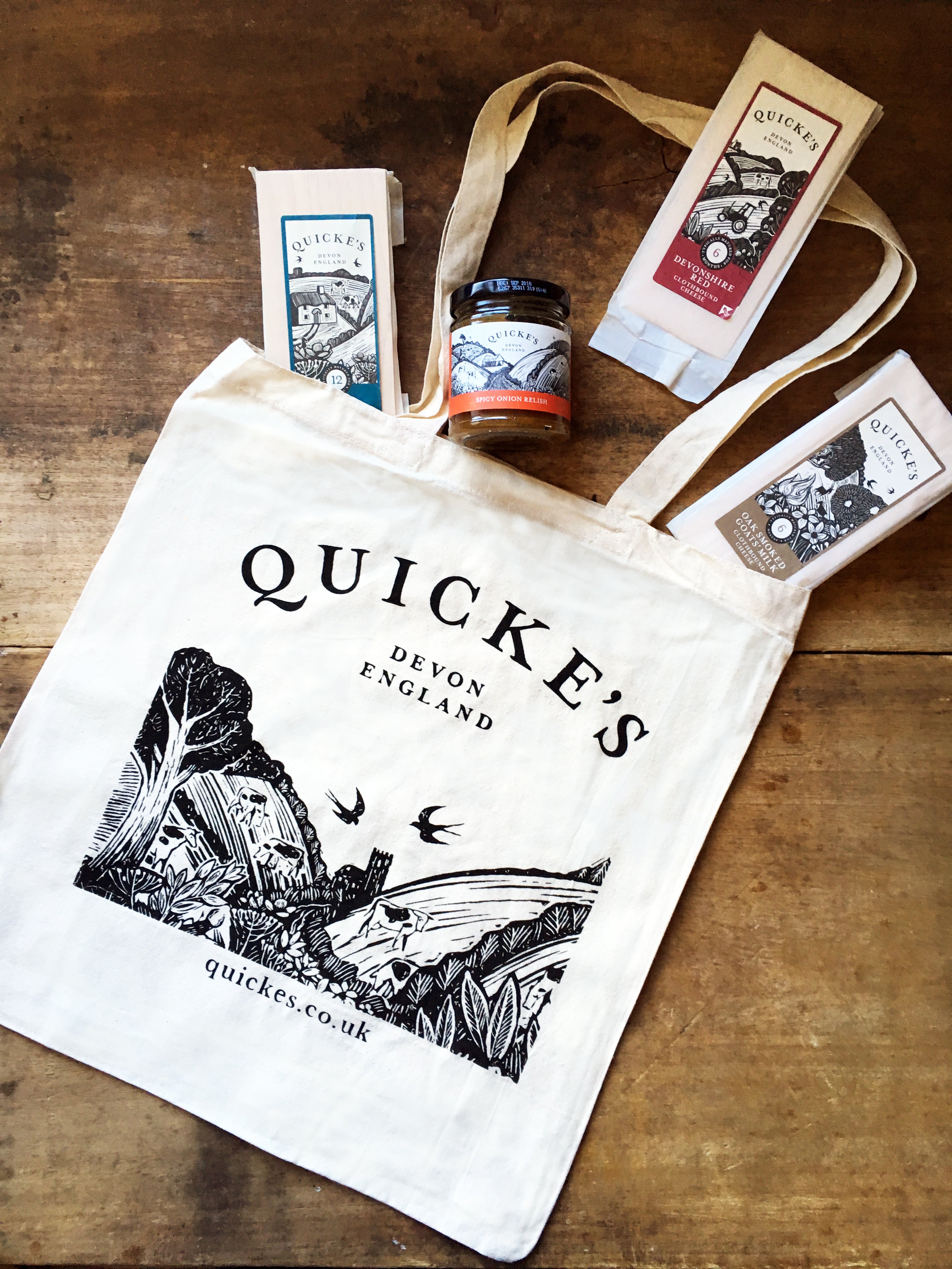 Quicke's Cheeseboards Tote Bag sac coton 41cm