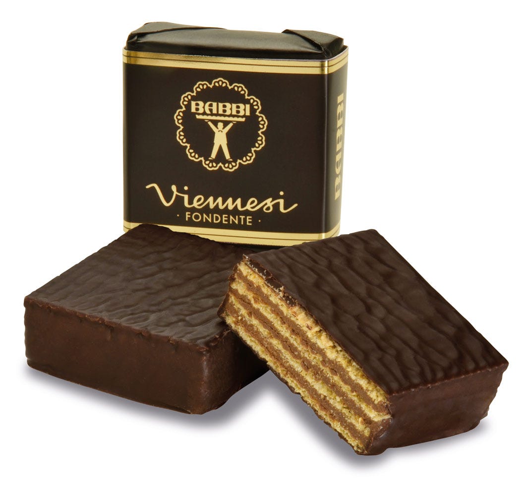 Babbi Viennesi Fondente gaufrettes chocolat noir luxe