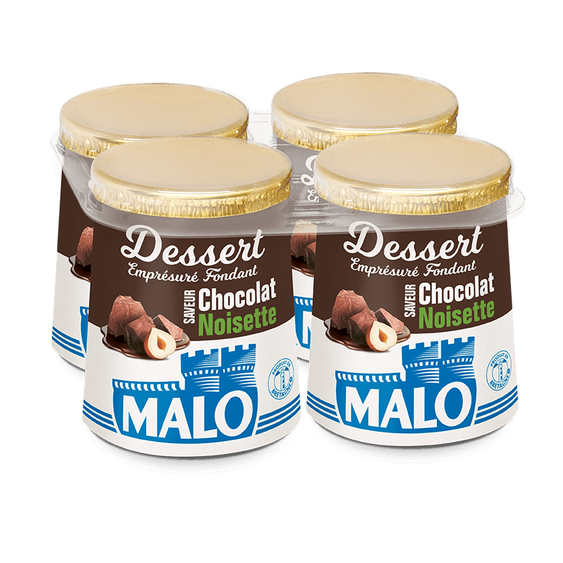 Malo Les Desserts Fondant Chocolat Noisette emprésuré