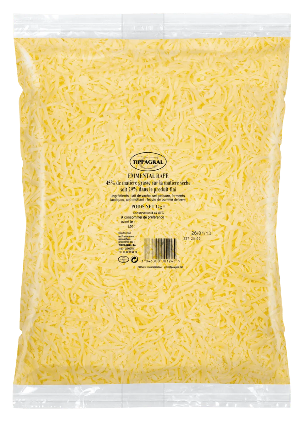 Tippagral Râpé Emmental Râpé Fromage Râpé Goût Neutre