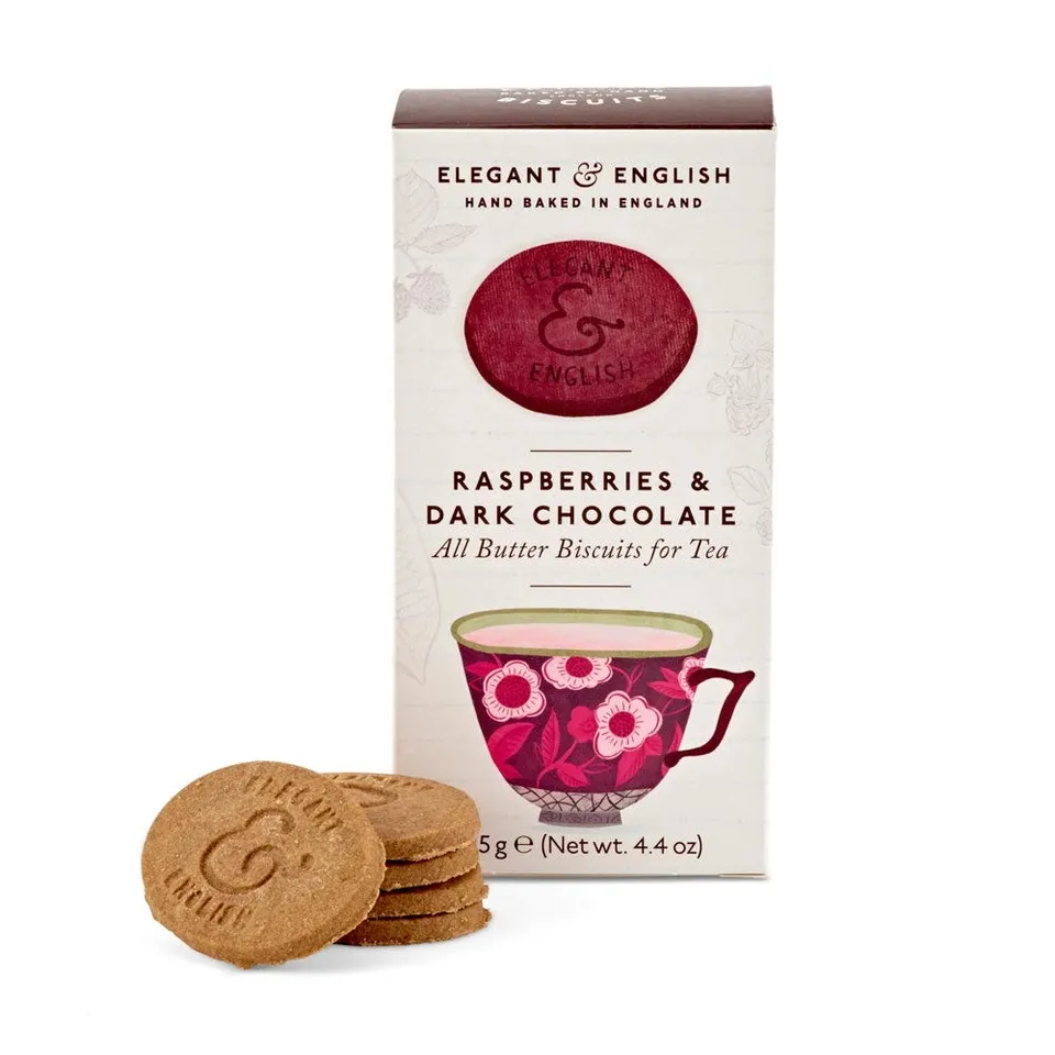 Elegant & English Biscuits Framboises Chocolat Noir Beurre