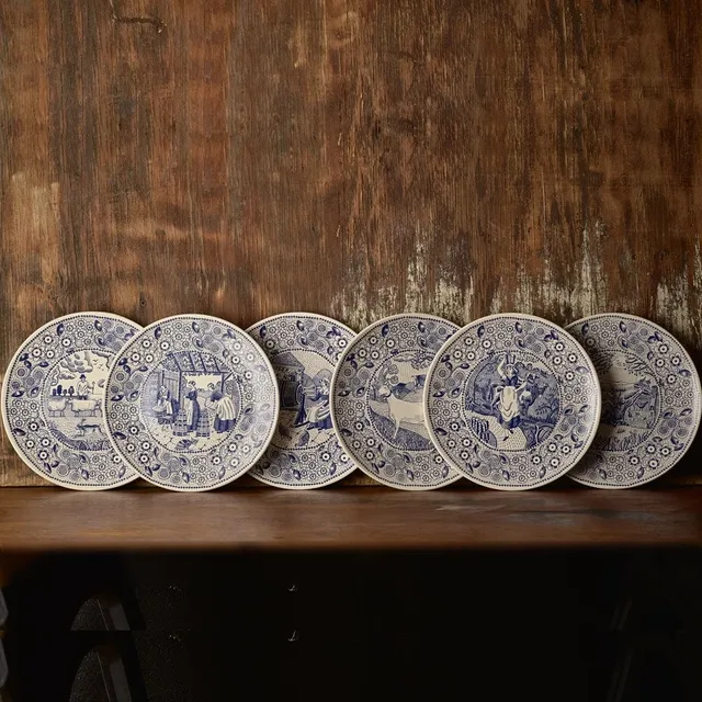 The Fine Cheese Co. Set 6 assiettes fromage céramique 23cm