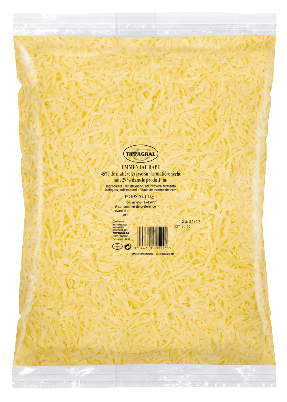 Tippagral Râpé Emmental Râpé Fromage Râpé Goût Neutre