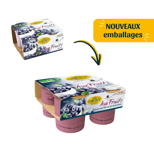 Maison Bernard Gaborit Yaourt bio myrtille - yaourt brassé peu sucré