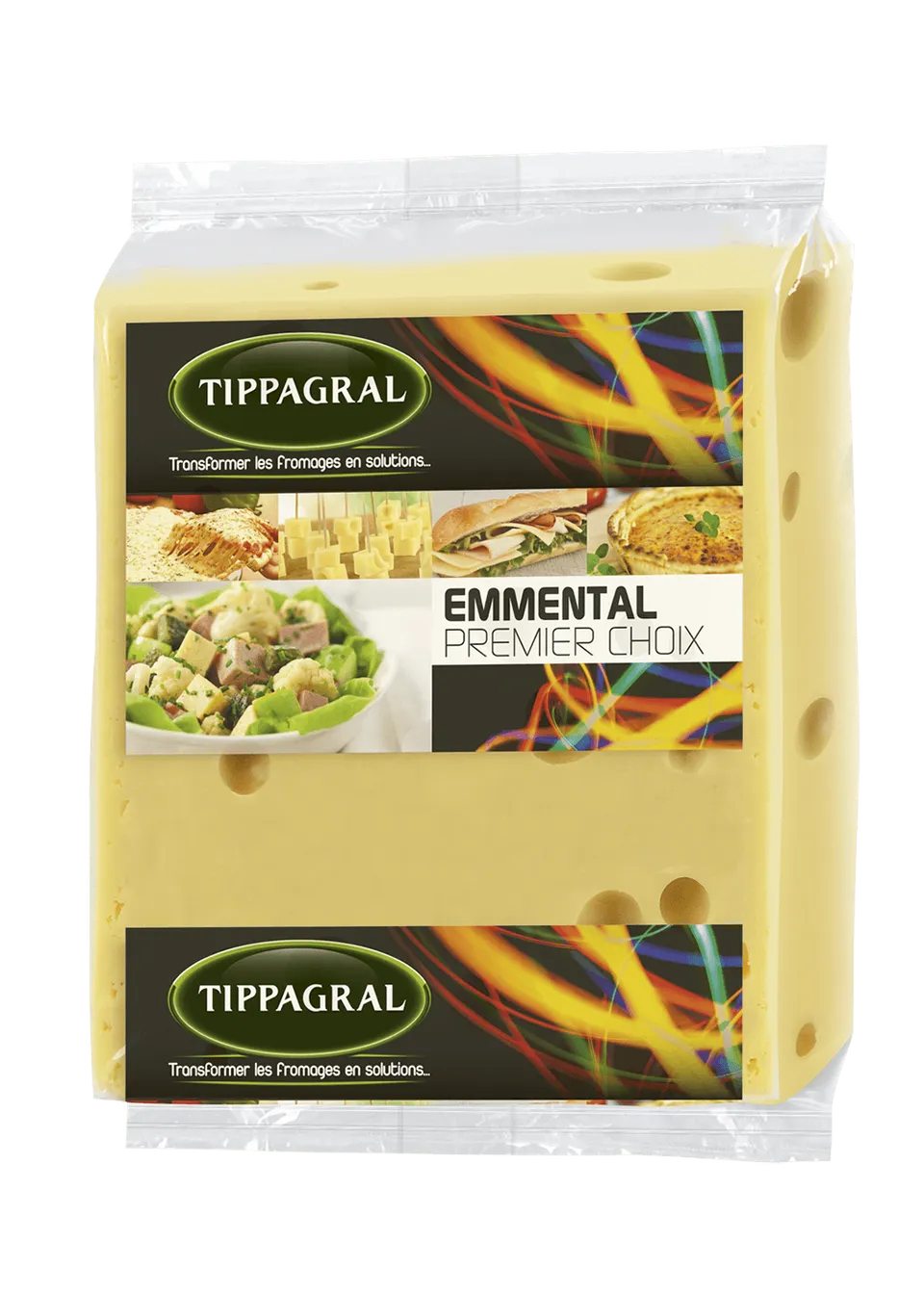 Tippagral Bloc Emmental Bloc de Fromage Pâte Pressée Douce