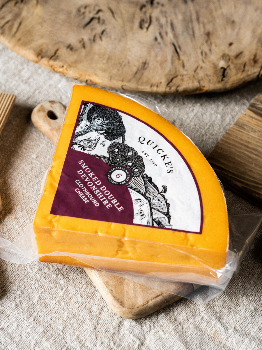 Quicke's Smoked Double Devonshire fromage fumé 200g chêne