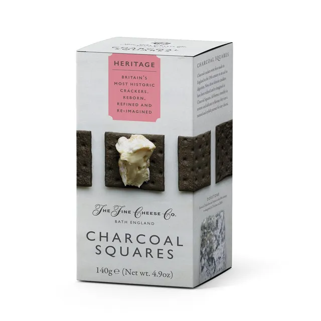 The Fine Cheese Co. Heritage Charcoal Squares crackers 140g