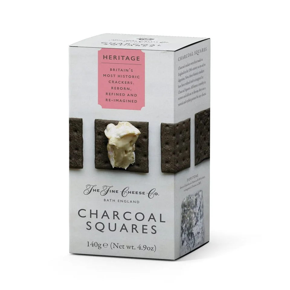 The Fine Cheese Co. Heritage Charcoal Squares crackers 140g