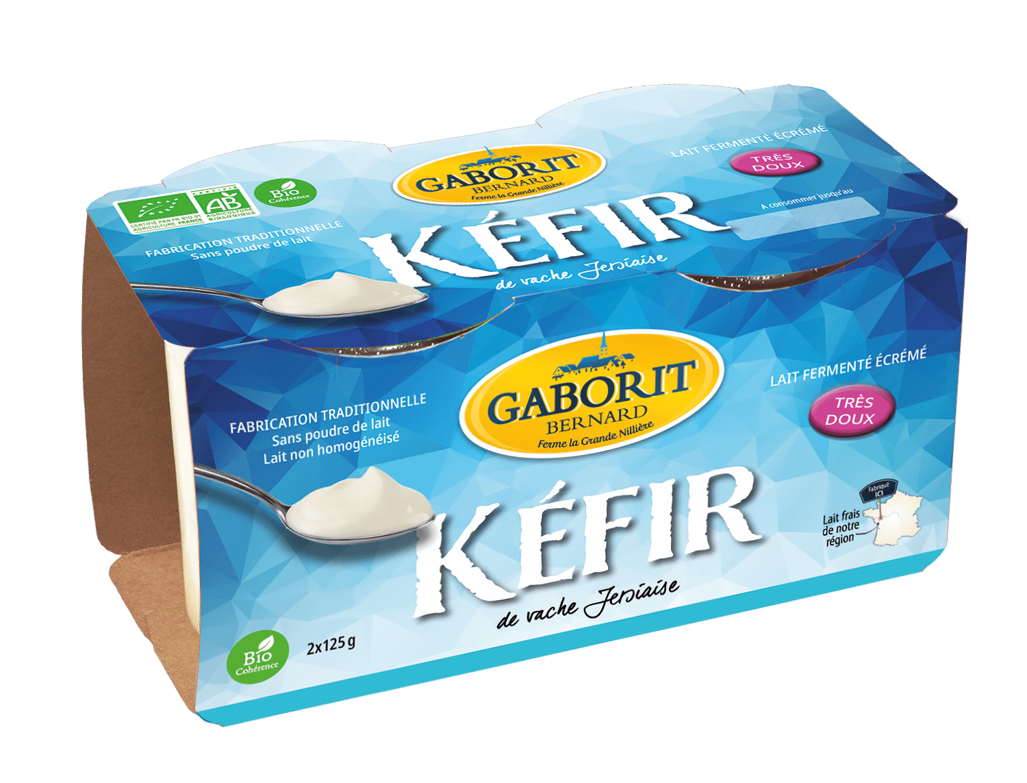 Maison Bernard Gaborit Kéfir bio vache yaourt doux Jersiaise