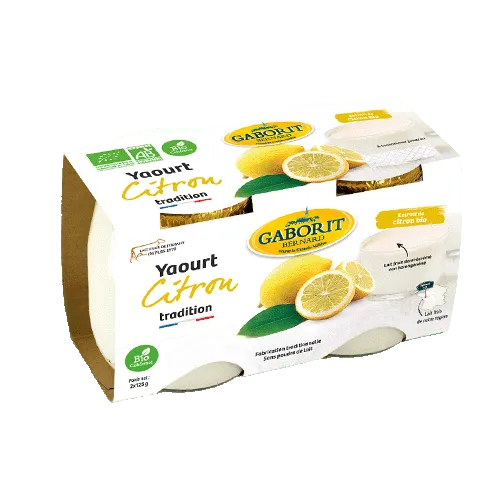 Maison Bernard Gaborit Yaourt bio citron lait Jersiaise pot verre