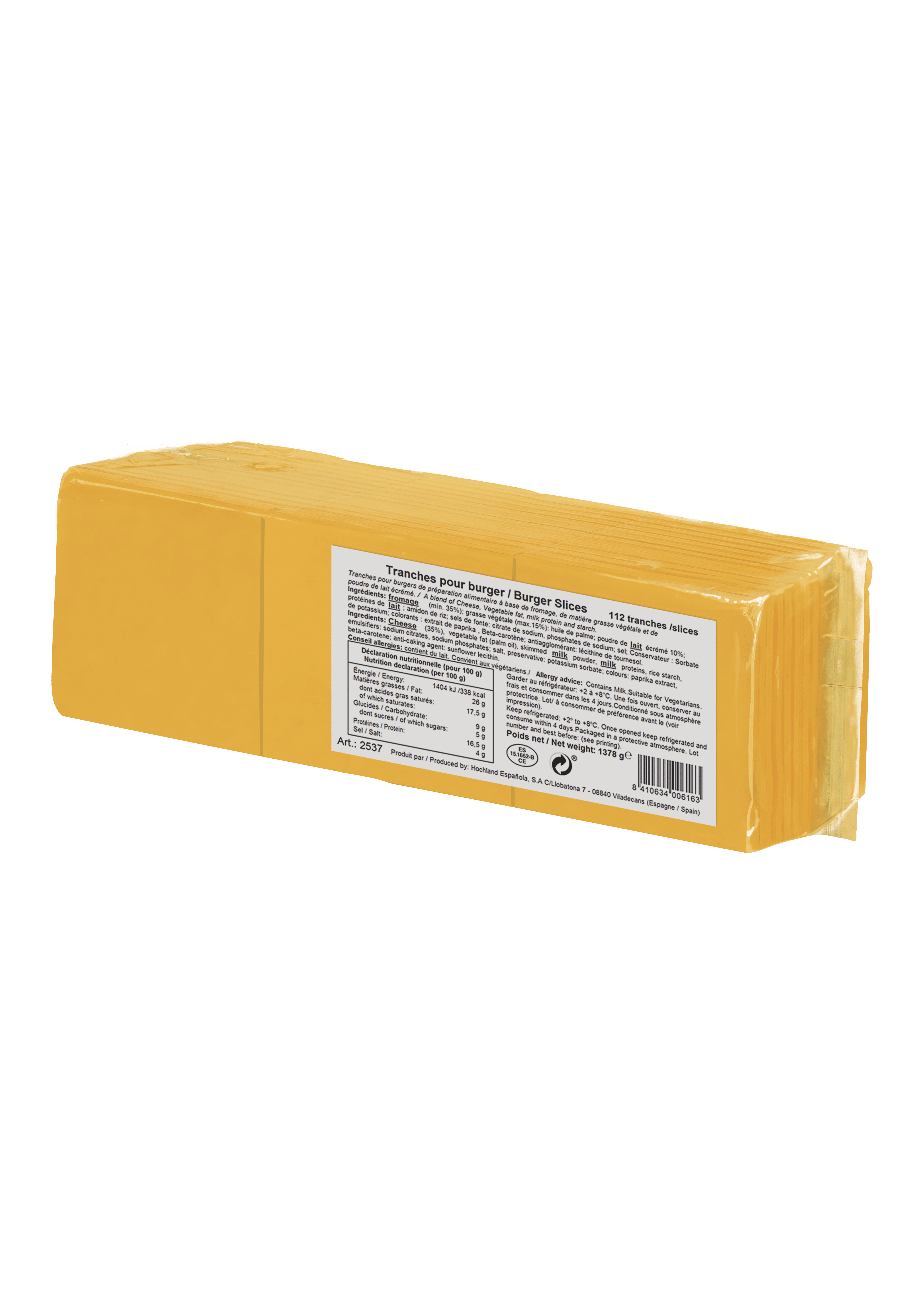 Tippagral Tranches pour burger Hochland fromage fondant