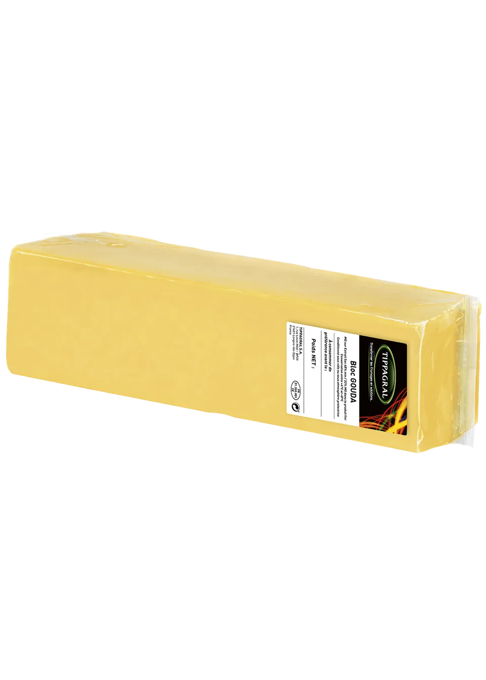 Tippagral Bloc Gouda Pain Sous Vide Fromage Pâte Souple