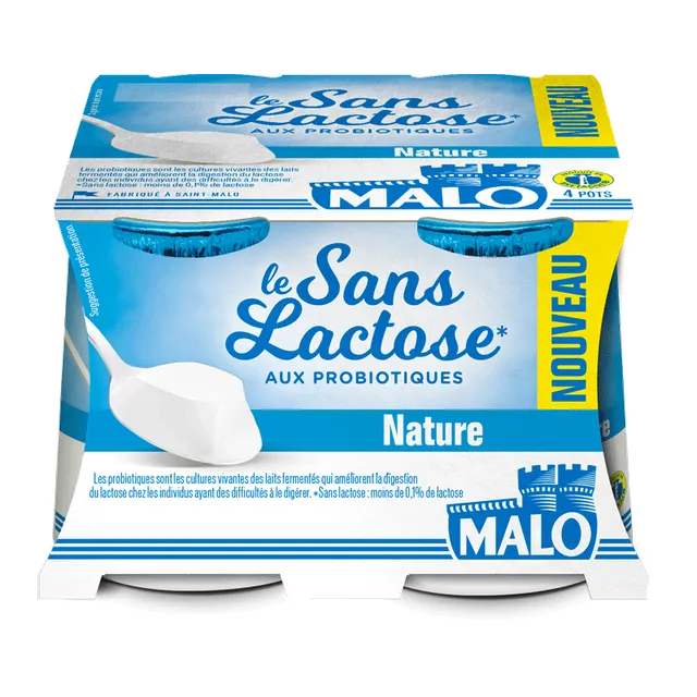 Malo Sans Lactose Nature yaourt aux probiotiques