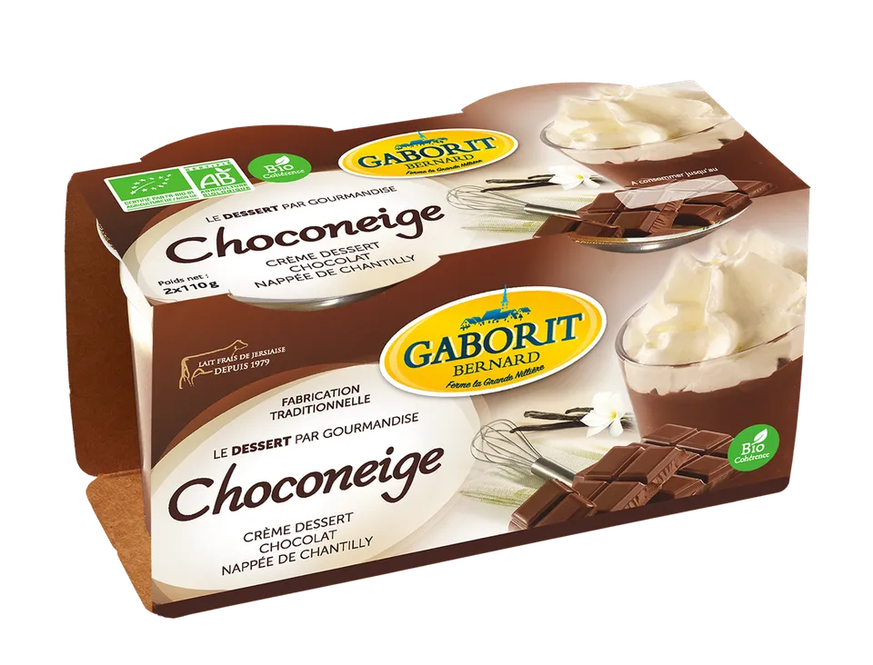 Maison Bernard Gaborit Choconeige liégeois chocolat 2x110g chantilly