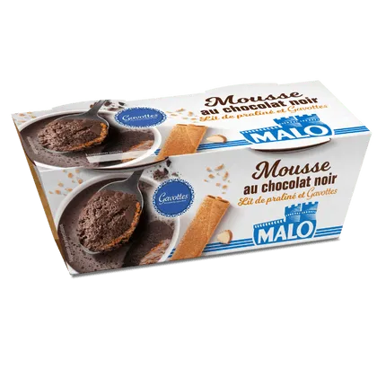 Malo Mousse Chocolat Noir Praliné Gavottes dessert