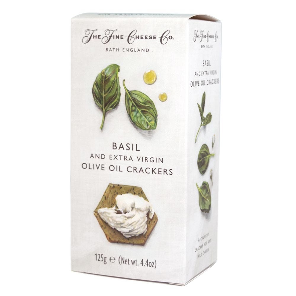 THE FINE CHEESE CO. Basil Olive Oil crackers fromage 125g