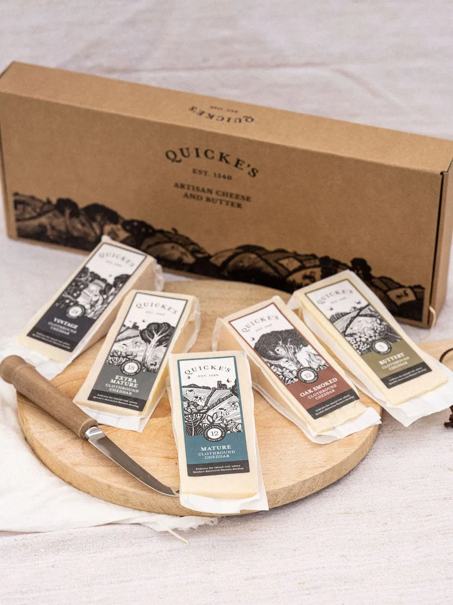 Quicke's Cheddar Tasting Box coffret dégustation 4 cheddars