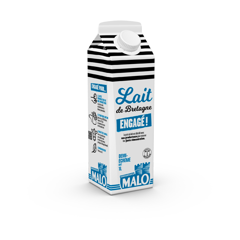 Malo Le Lait engagé lait demi-écrémé frais pasteurisé