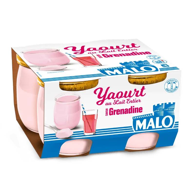 Malo Les Yaourts Grenadine yaourt lait entier