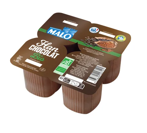 Malo Les BIO flan chocolat bio dessert lacté