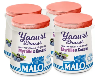 Malo Les Yaourts Yaourt Brassé Myrtille Cassis
