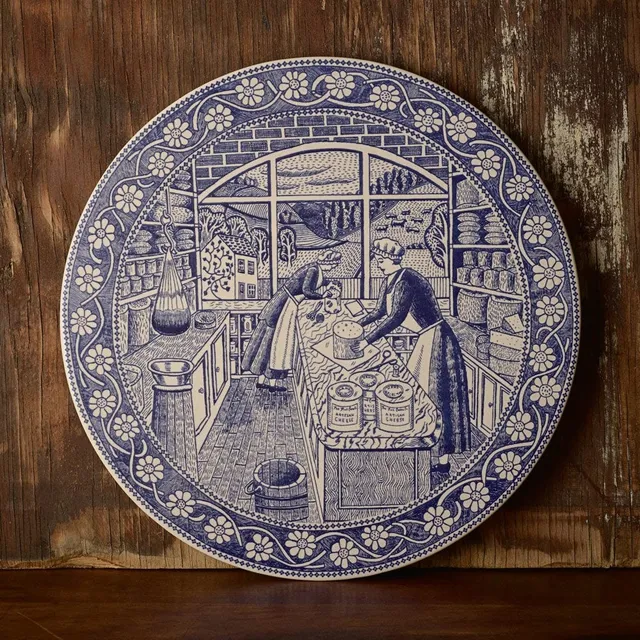 The Fine Cheese Co. plat céramique à fromage 30 cm décor fermier