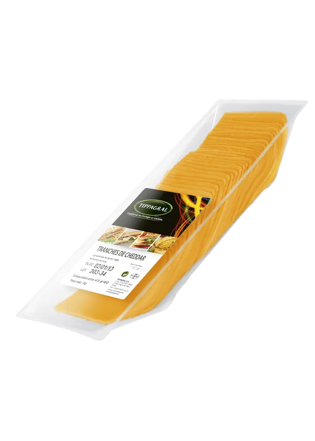 Tippagral Tranches Cheddar rouge fromage en tranches 9x9