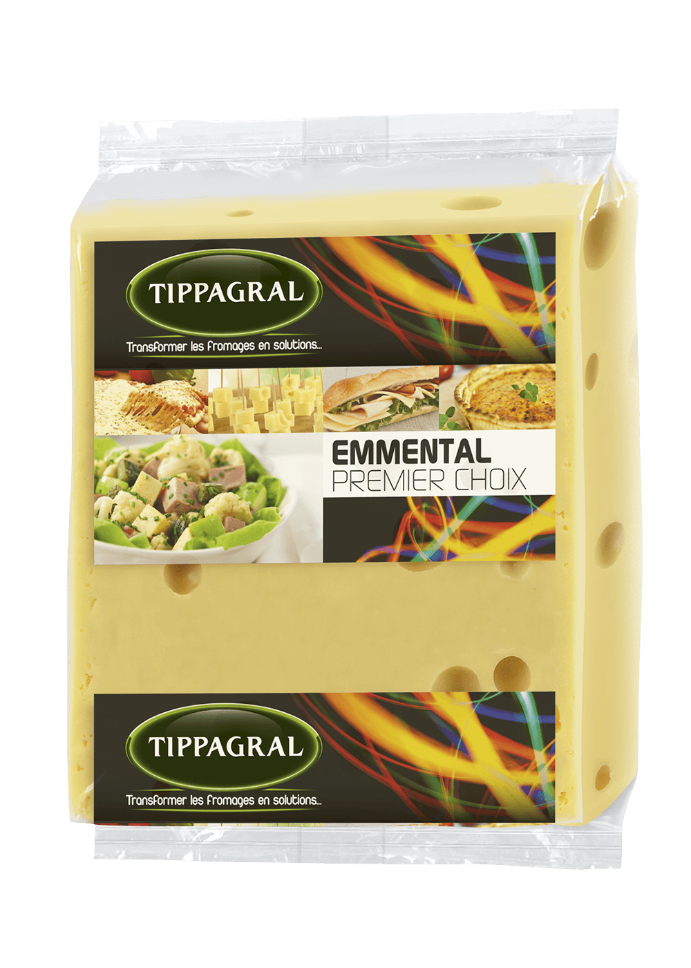 Tippagral Bloc Emmental Bloc de Fromage Pâte Pressée Douce