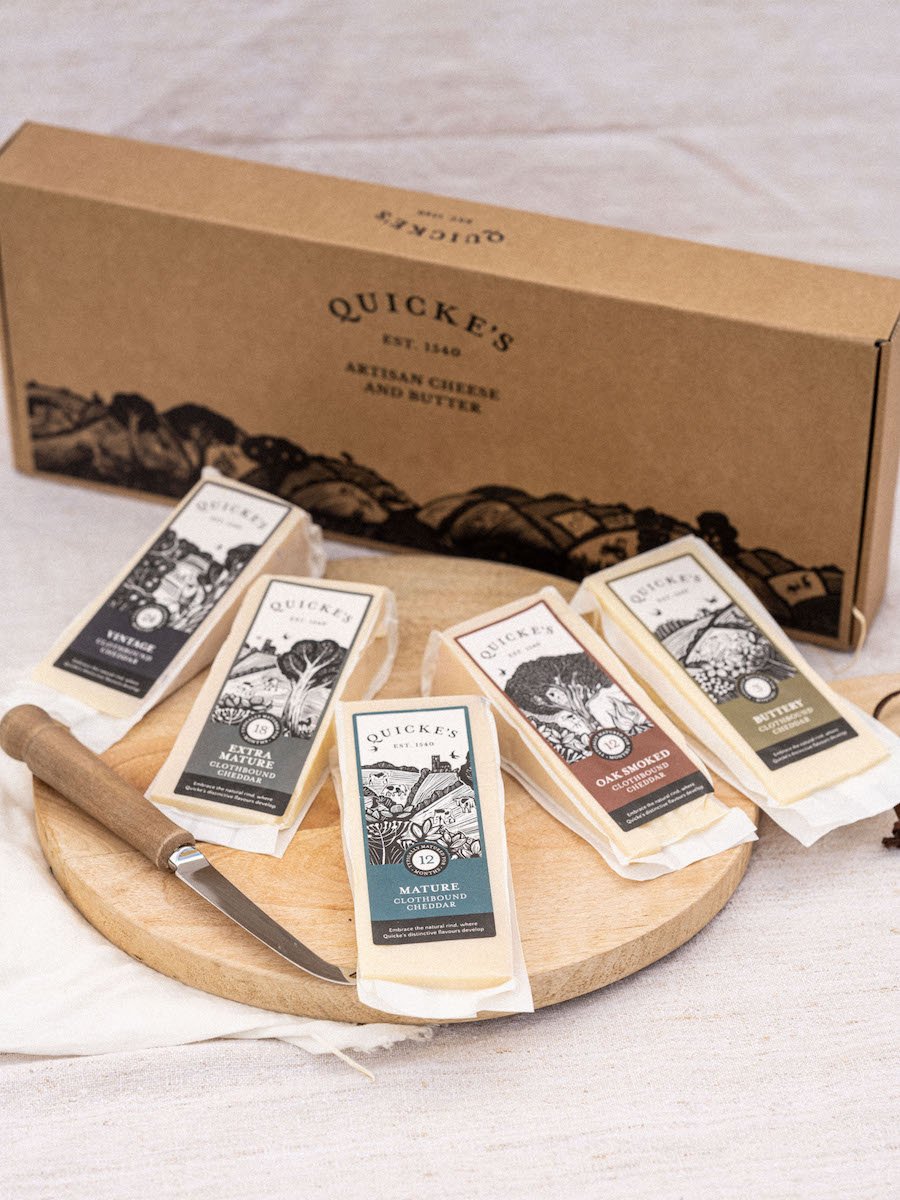 Quicke's Cheddar Tasting Box coffret dégustation 4 cheddars