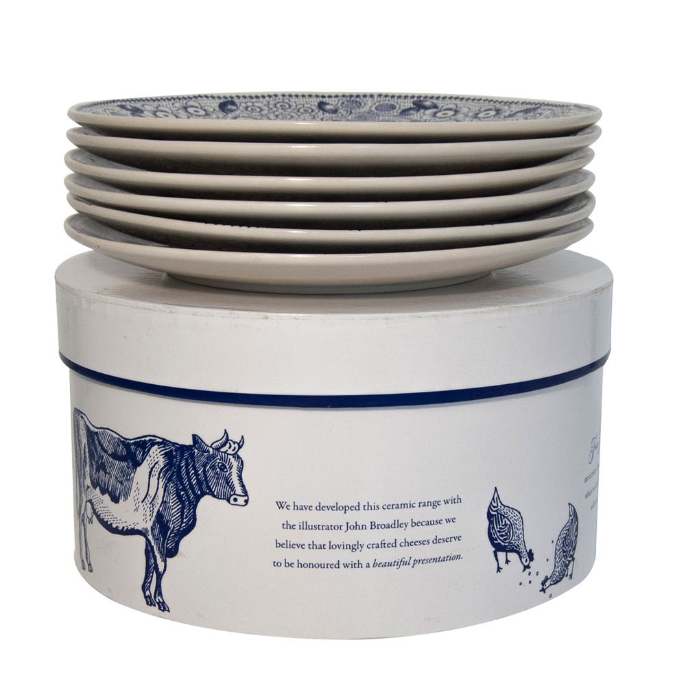 The Fine Cheese Co. Set 6 assiettes fromage céramique 23cm