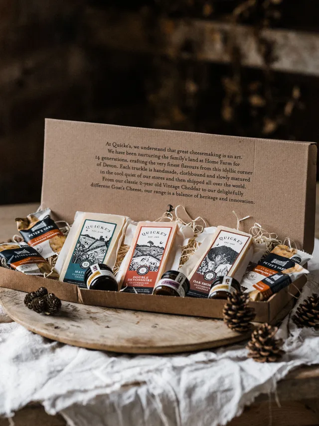 Quicke's Letter Box Cheese Hampers Cheese & Chutney cheddar