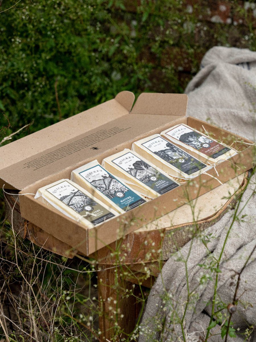 Quicke's Cheddar Tasting Box coffret dégustation 4 cheddars