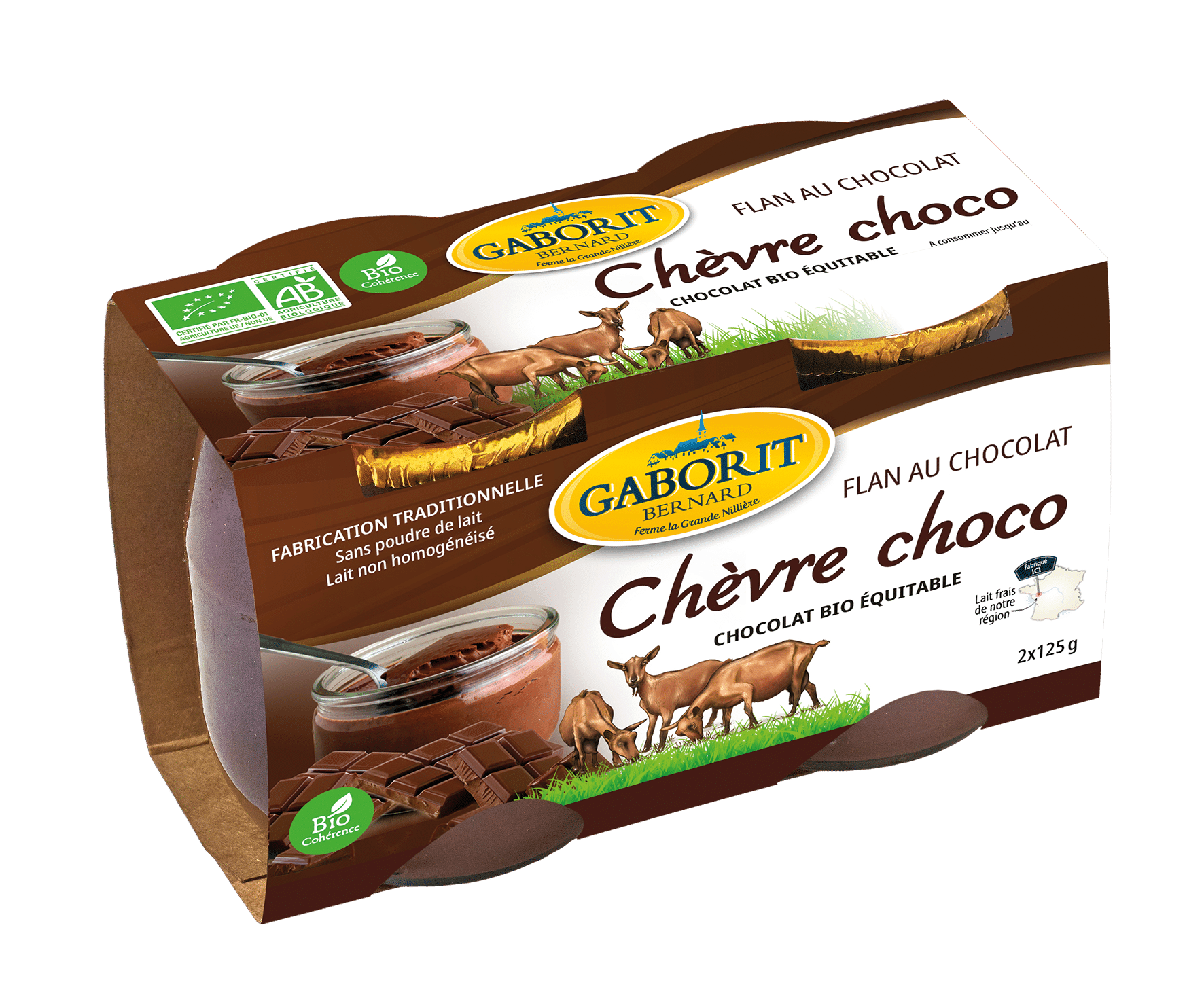 Maison Bernard Gaborit Chèvre Choco flan chocolat chèvre bio